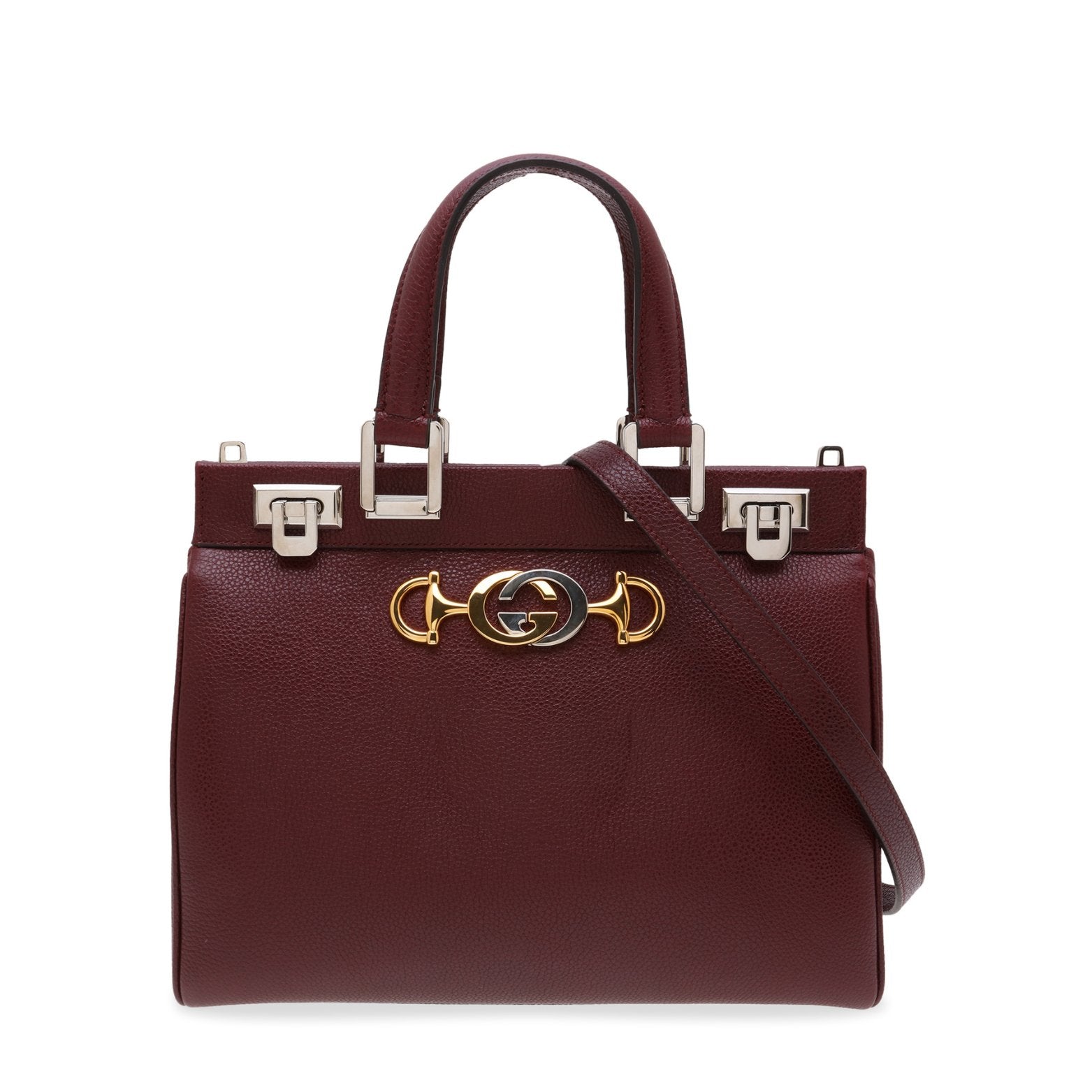 GUCCI Zumi Grainy Leather Small Top Handle Bag