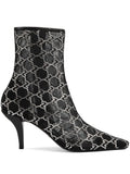 Gg Crystals-embellished Pointed-toe Mesh Ankle Boots