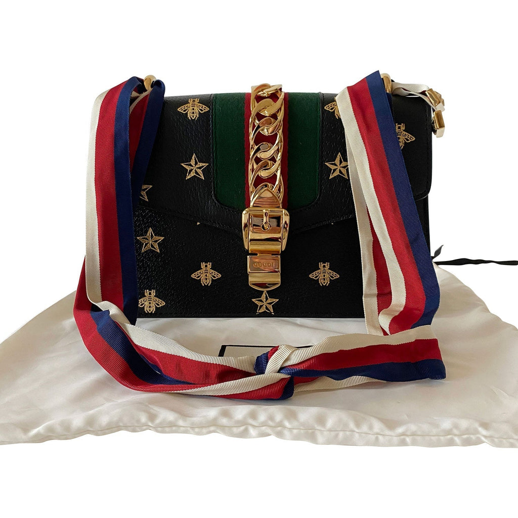Gucci Small SyLouis Vuittonie Embroidered Shoulder Bag