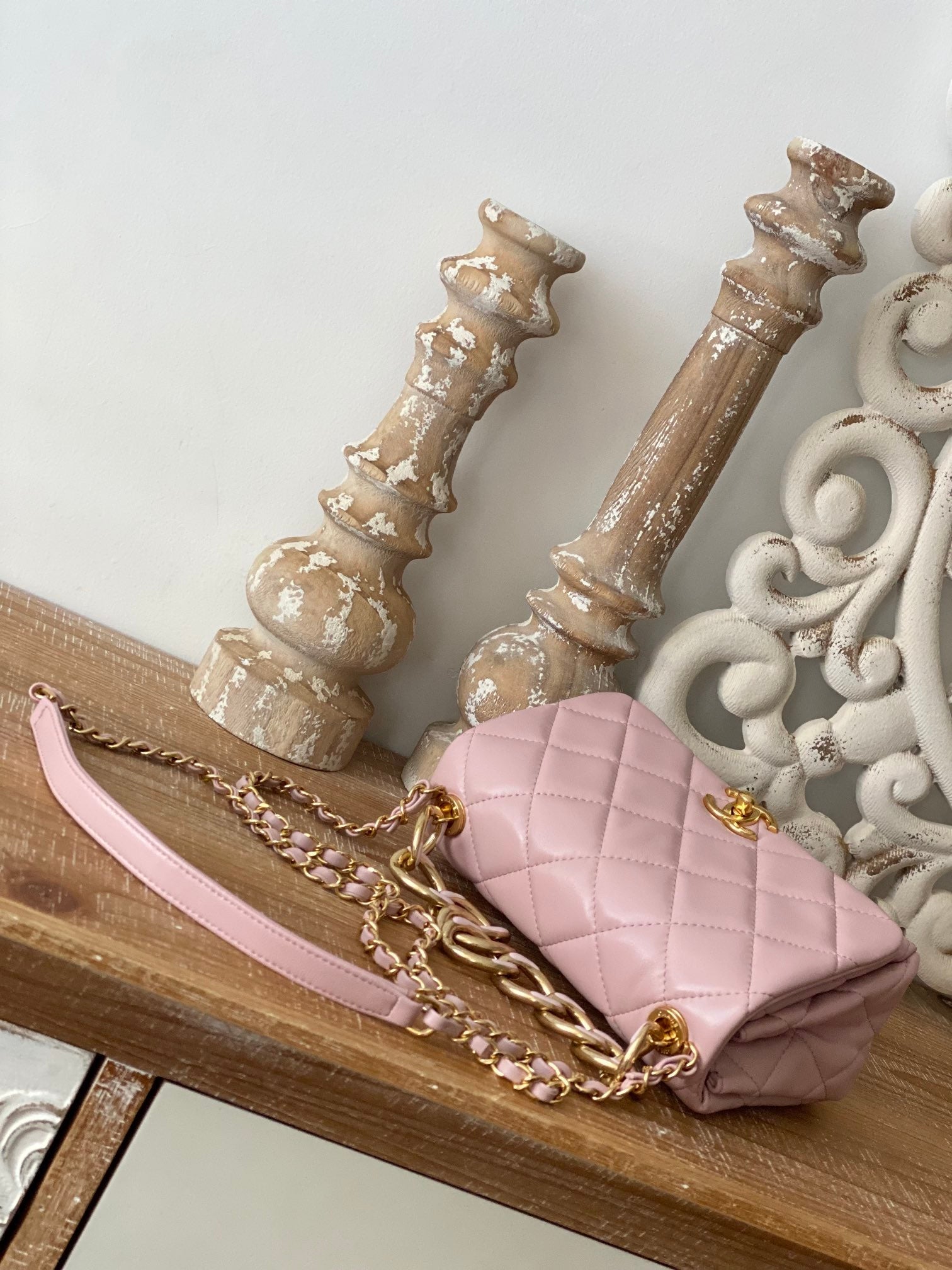 Chanel Classic Diamond Flap Bag Light PiNike For Women, Women’s Bags 9.1in/23cm