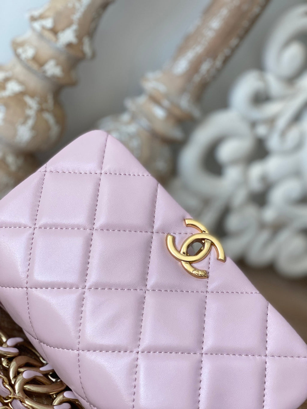 Chanel Classic Diamond Flap Bag Light PiNike For Women, Women’s Bags 9.1in/23cm