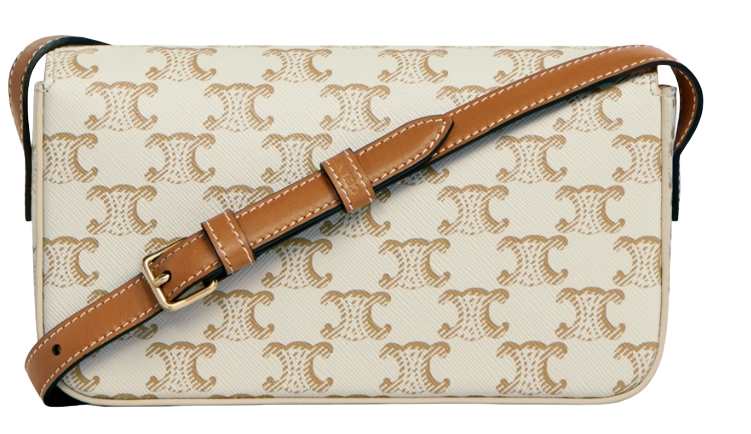 Celineline Triomphe Shoulder Bag In Triomphe Canvas/Calfskin