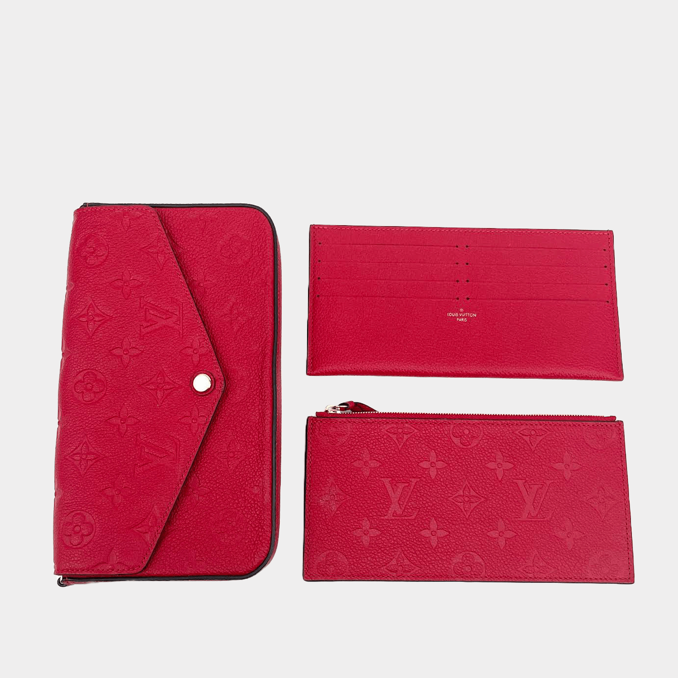 LOUIS VUITTON Monogram Empreinte Pochette Félicie -Red
