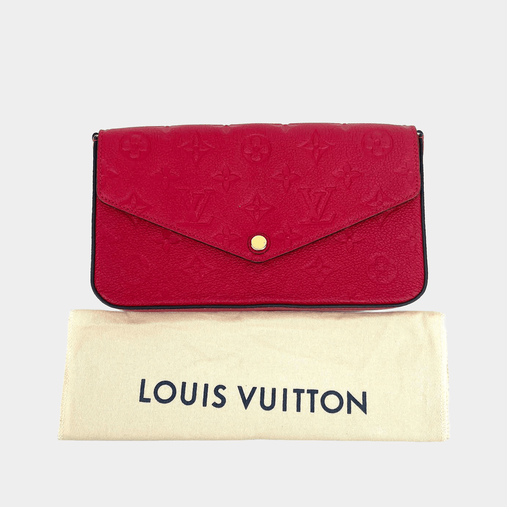 LOUIS VUITTON Monogram Empreinte Pochette Félicie -Red