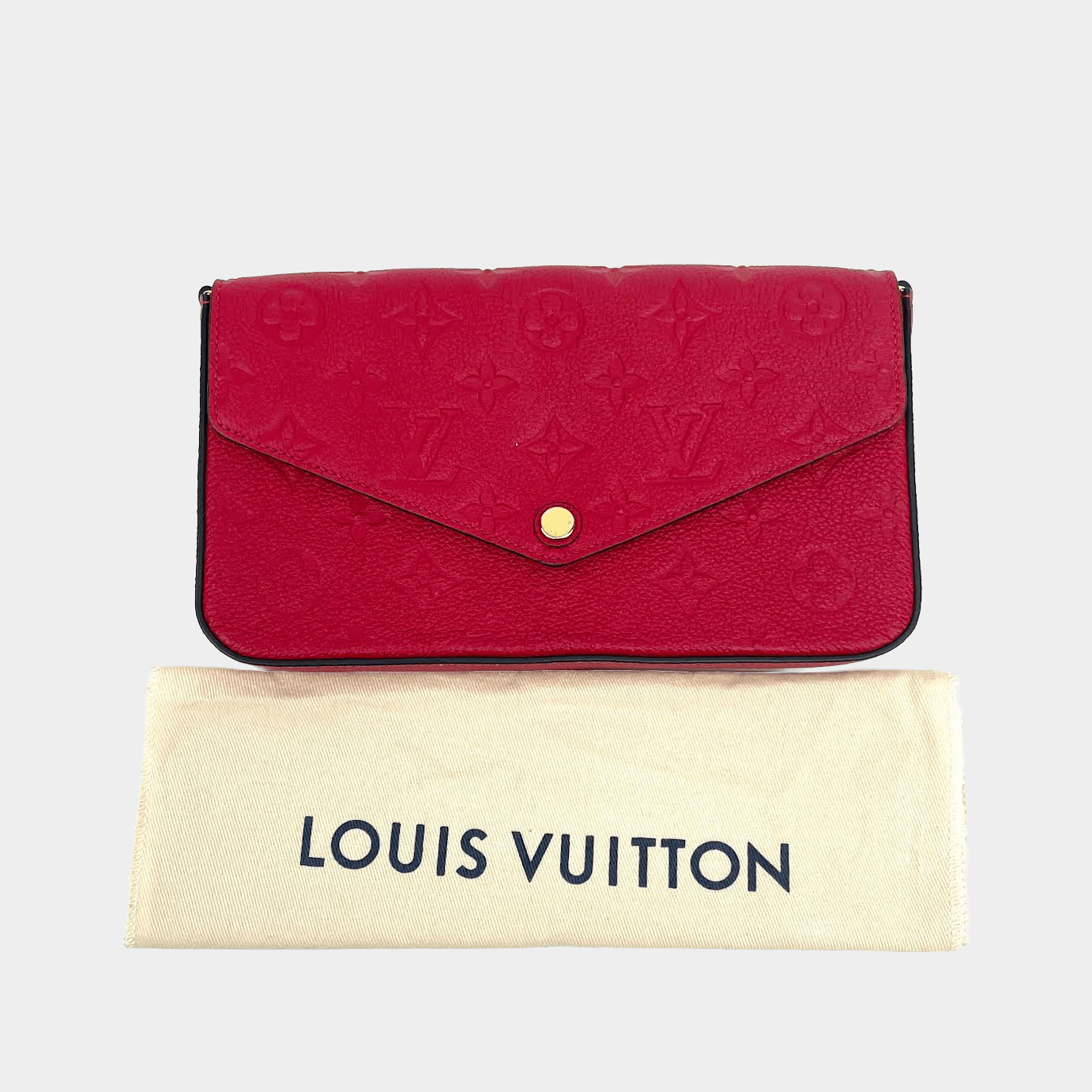 LOUIS VUITTON Monogram Empreinte Pochette Félicie -Red