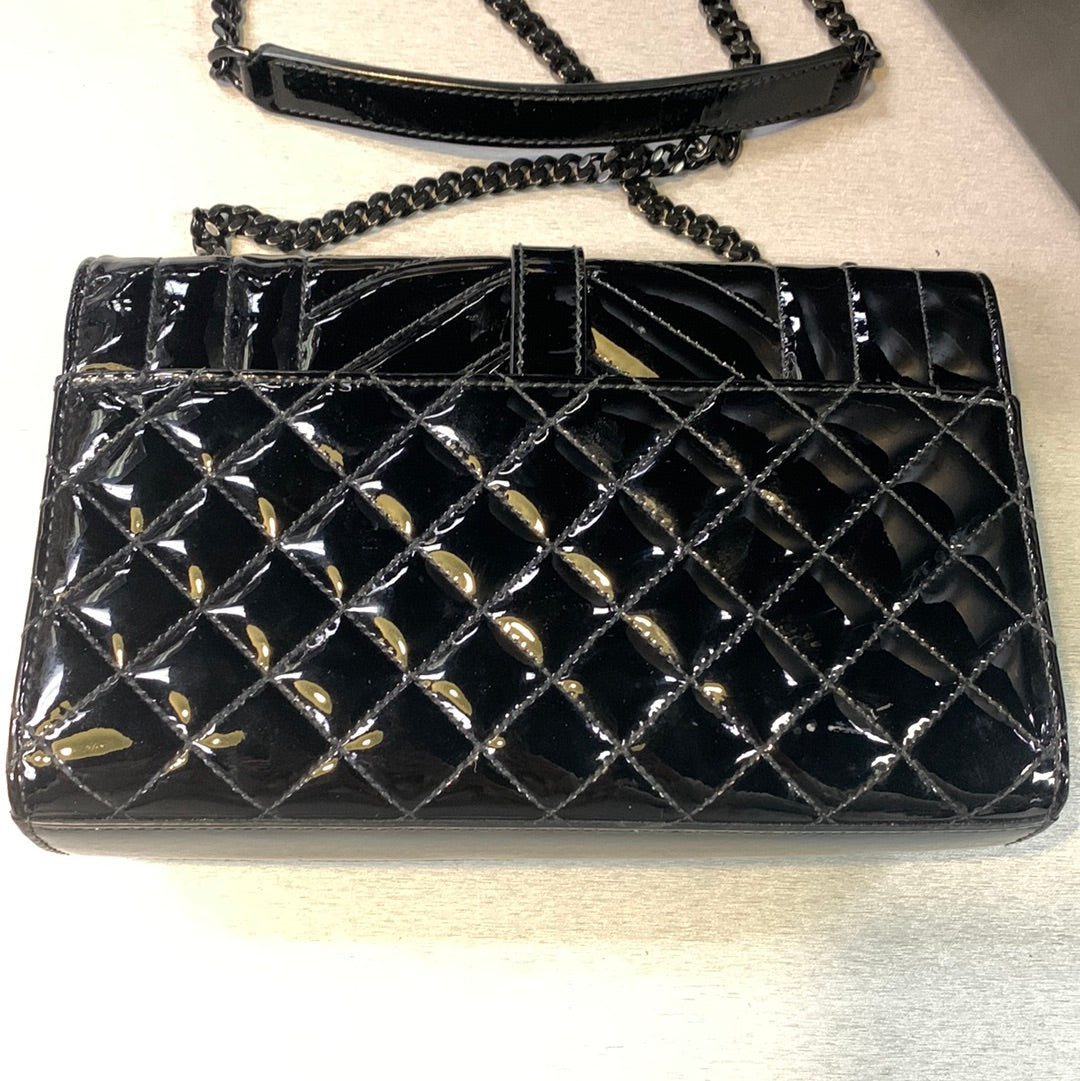 Saint Laurent Monogram Patent Leather Shoulder Bag