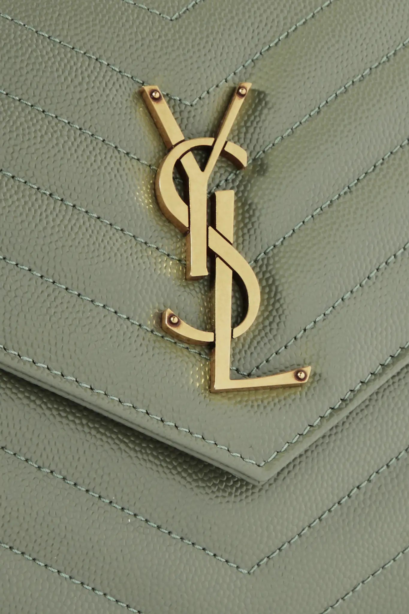 SAINT LAURENT Monogramme quilted textured-leather shoulder bag