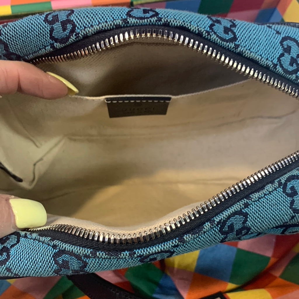 Gucci Marmont Quilted Gucci Canvas Crossbody Bag