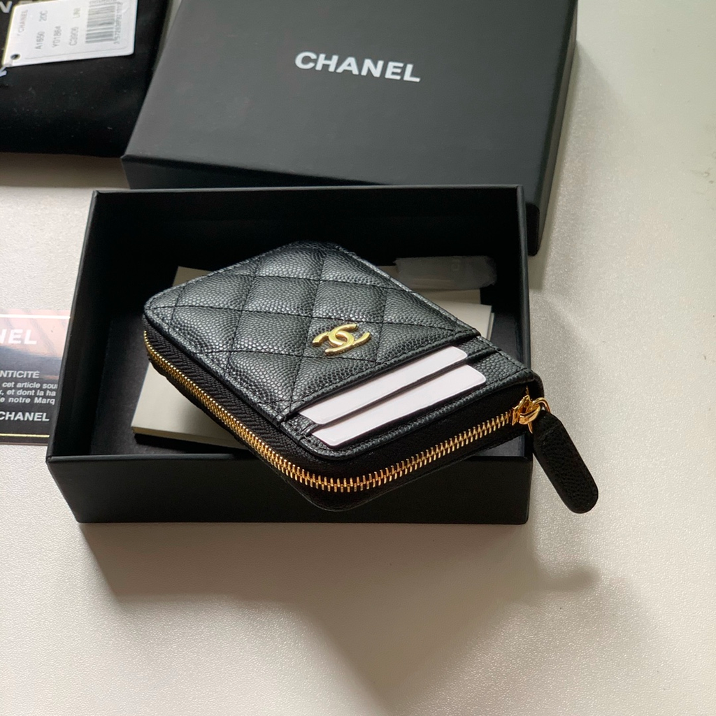 Chanel CHL ZIPPED COIN PURSE BLACK AP1650