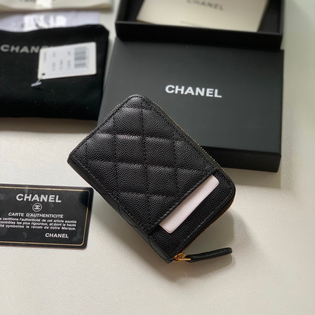 Chanel CHL ZIPPED COIN PURSE BLACK AP1650