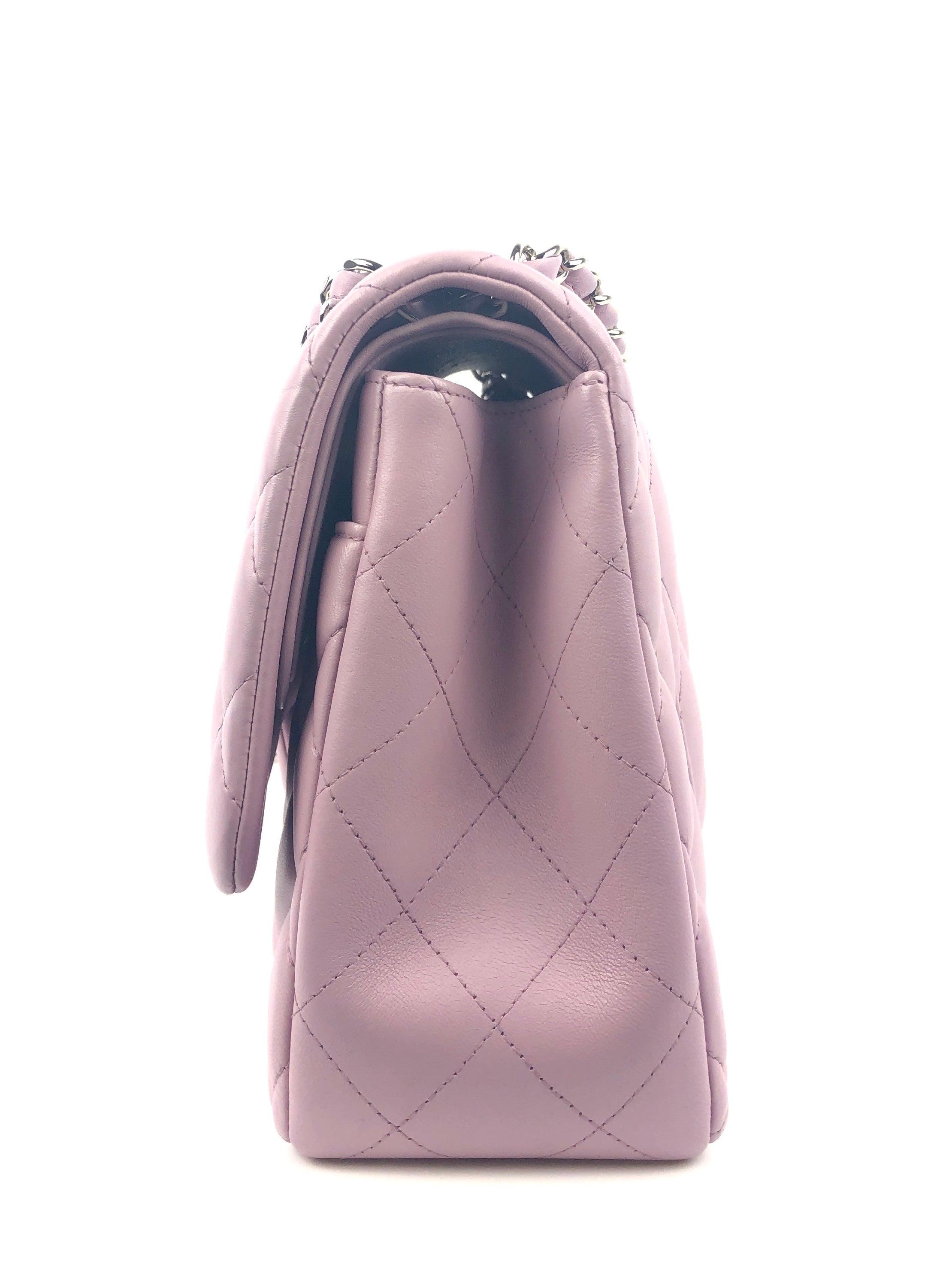 Chanel Lavender Lambskin Jumbo Classic Flap