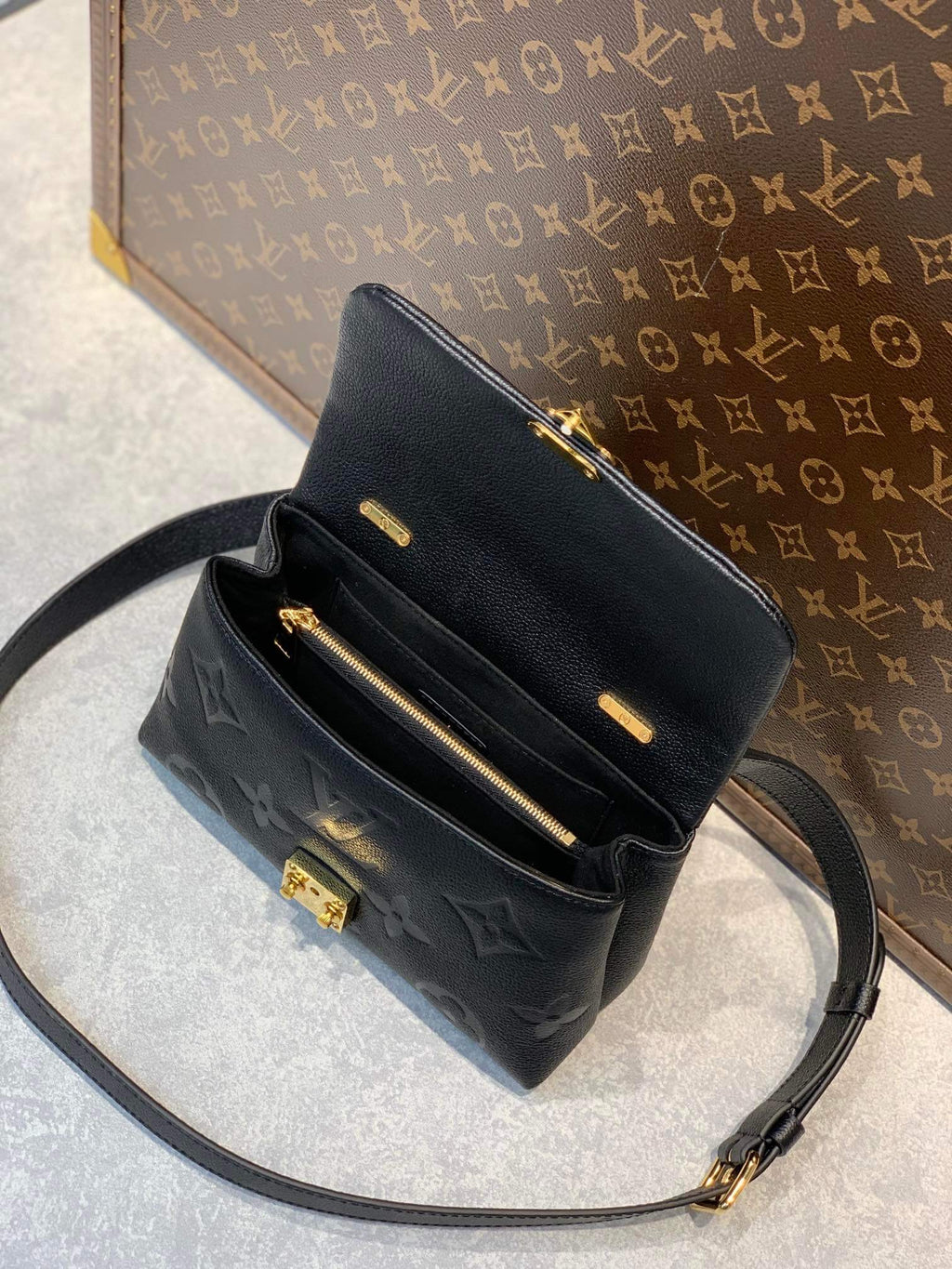 M46008 MADELEINE BB black Monogram Empreinte small size 24cm