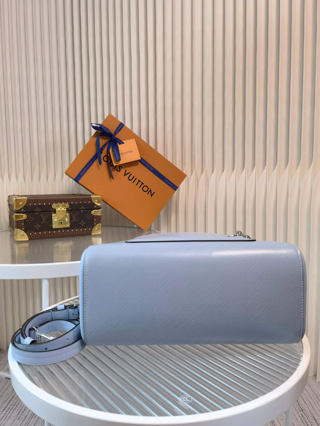 M59953 Marelle Tote MM Blue hanbag for summer free shipping