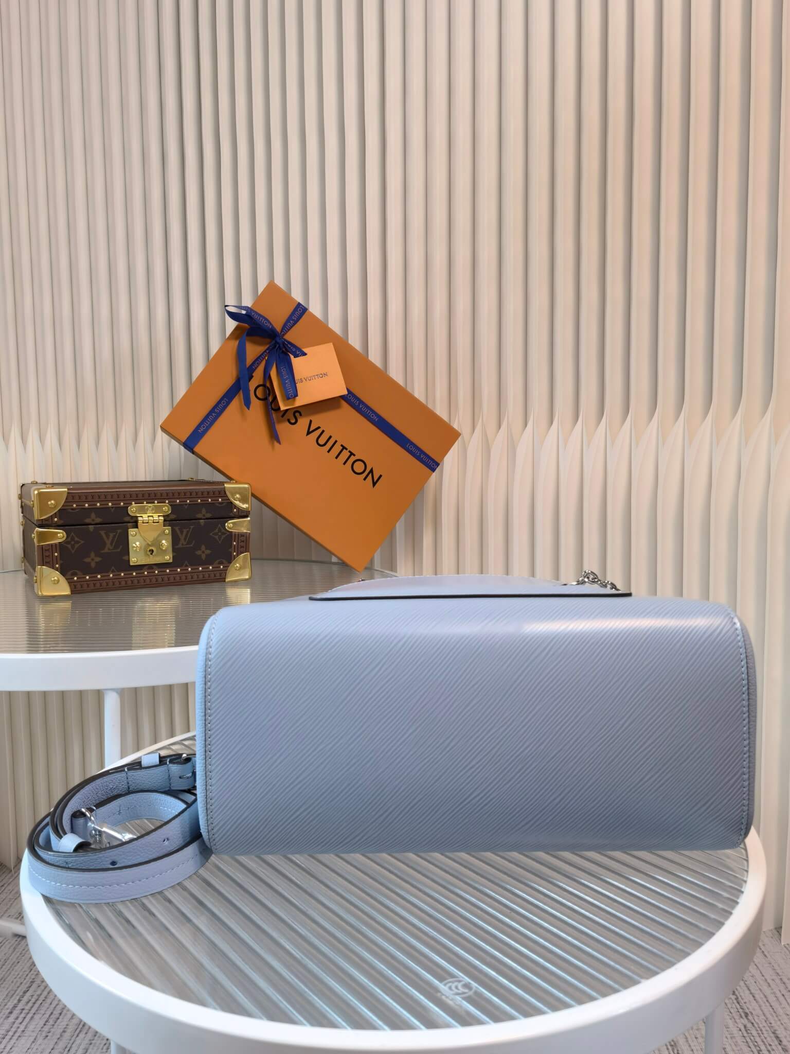 M59953 Marelle Tote MM Blue hanbag for summer free shipping