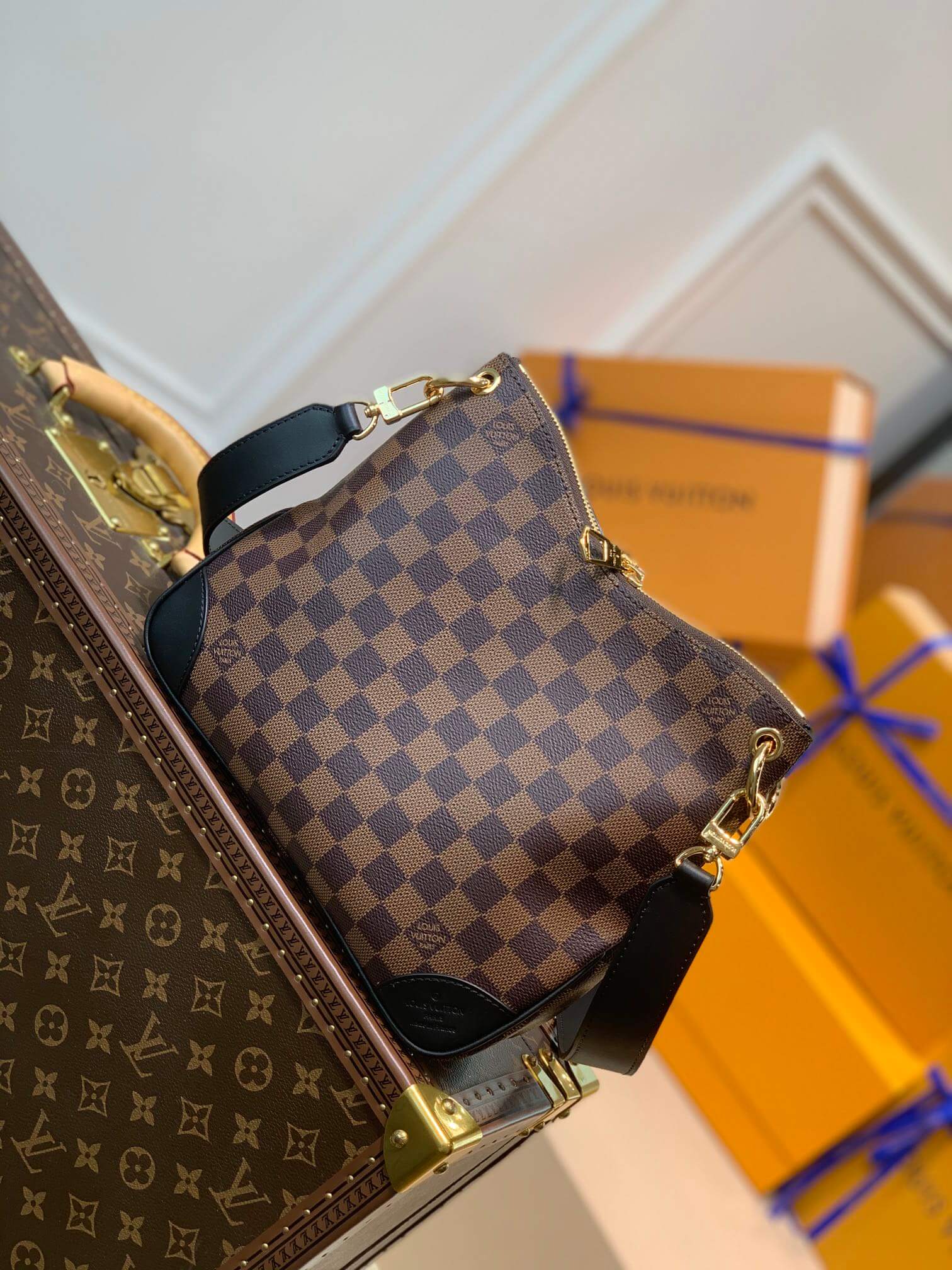 M45354 ODÉON PM coffee brown damier 28CM