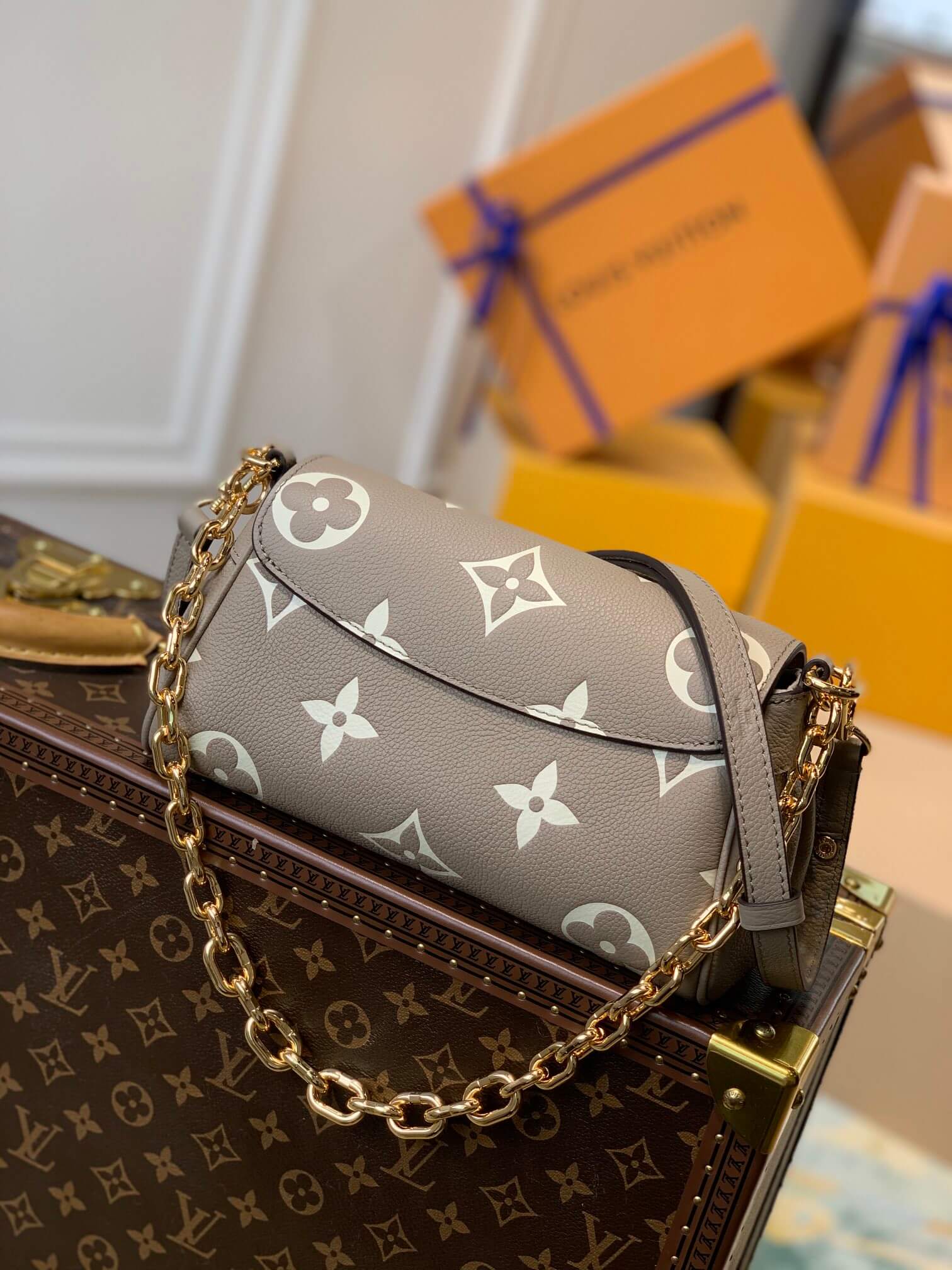 M45836 Favorite Monogram 24cm grey TOURTERELLE / CRÈME