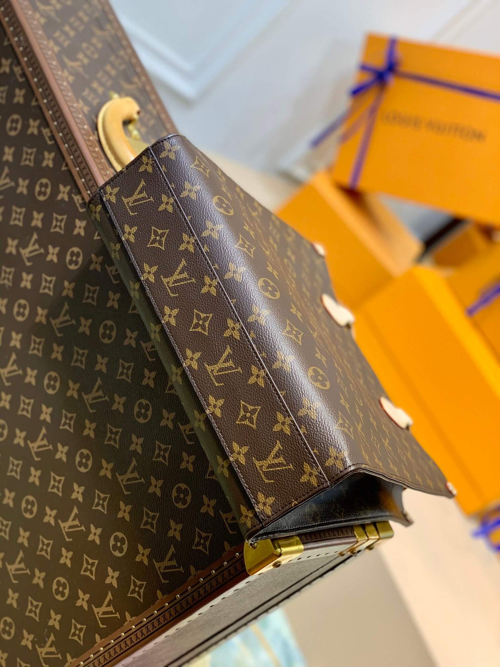 m45848 SAC PLAT PM MONOGRAM 30cm INSIDE red