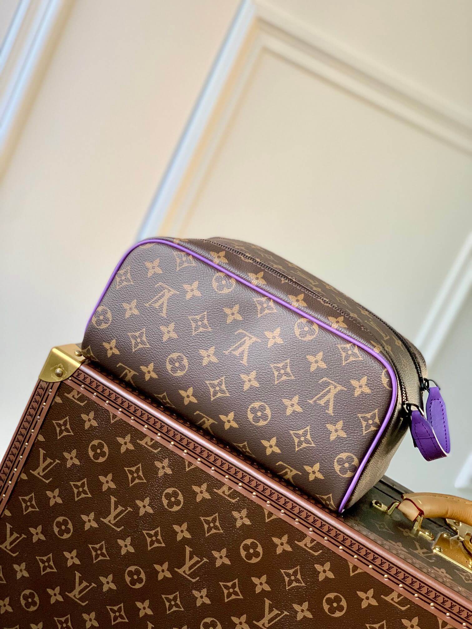 M46253 Dopp Kit Monogram Macassar purple 28cm