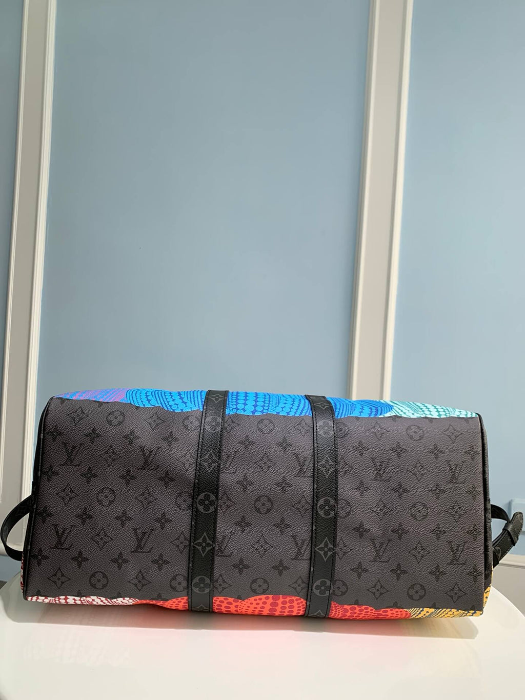 M46441 x YK KEEPALL Bandoulière 45 Monogram Black Flower COWHIDE/ REAL LEATHER