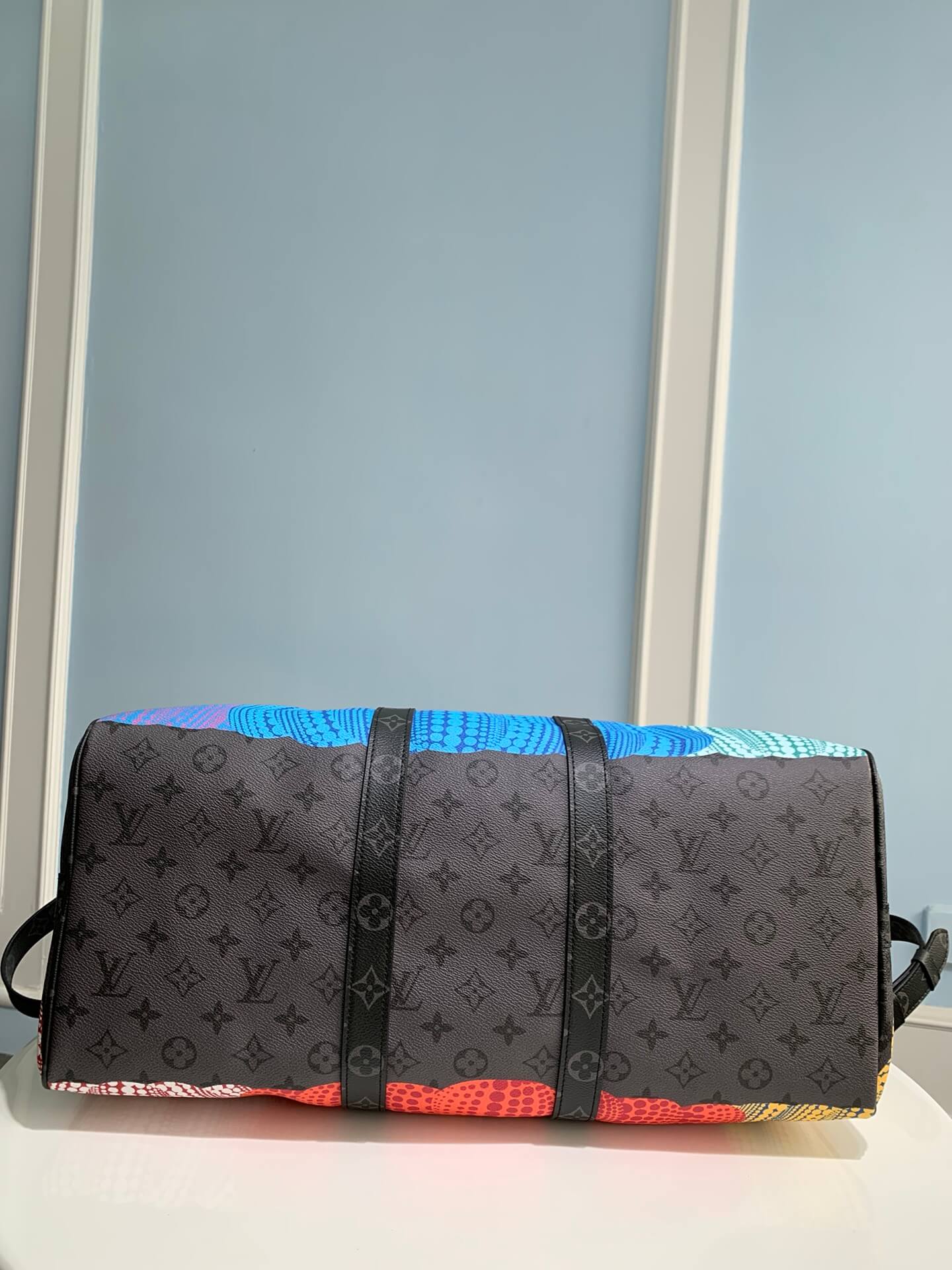 M46441 x YK KEEPALL Bandoulière 45 Monogram Black Flower COWHIDE/ REAL LEATHER