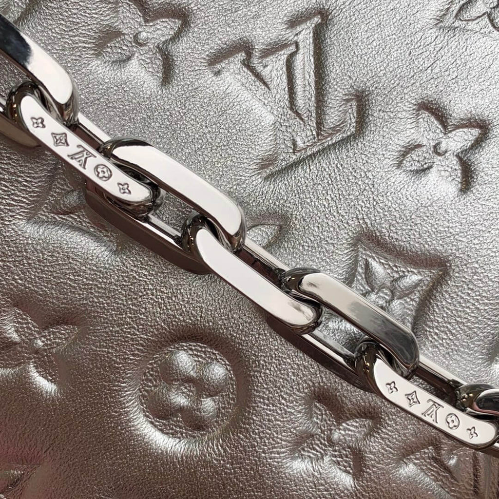 M57913 Coussin Monogram 26cm silver Female bag All leather