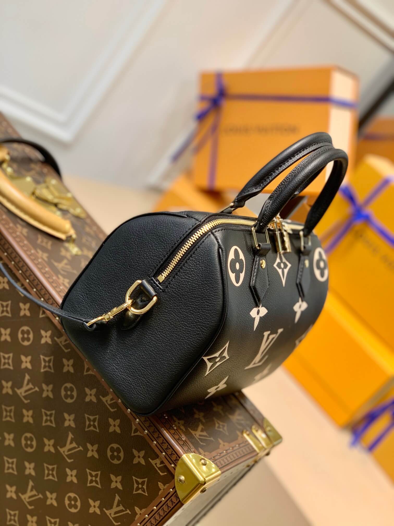 M58947 Speedy Bandoulière 25 Monogram Empreinte black