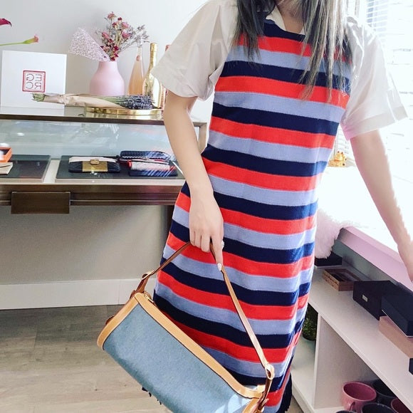 Hermès Vintage Blue Denim Fabric shoulder bag TWS