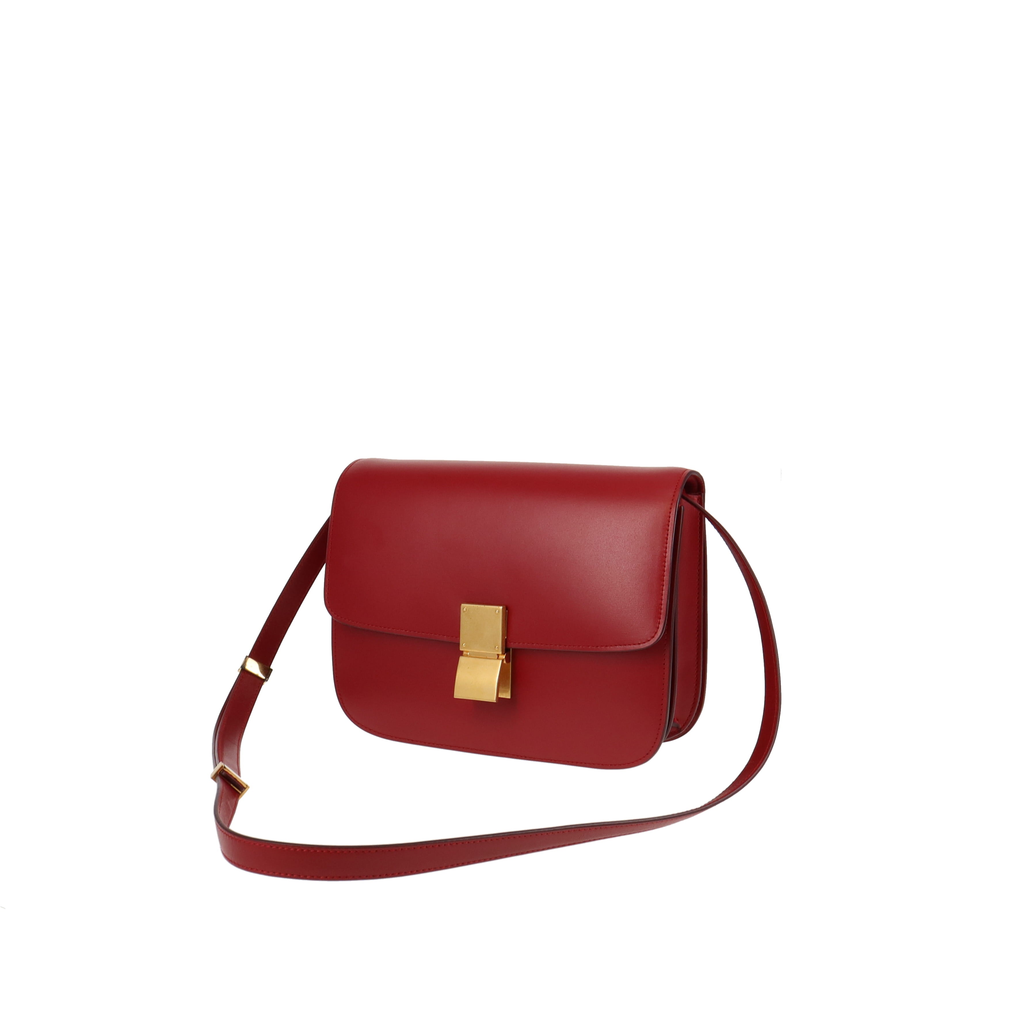Celine Medium Classic Bag In Box Calfskin Red GH