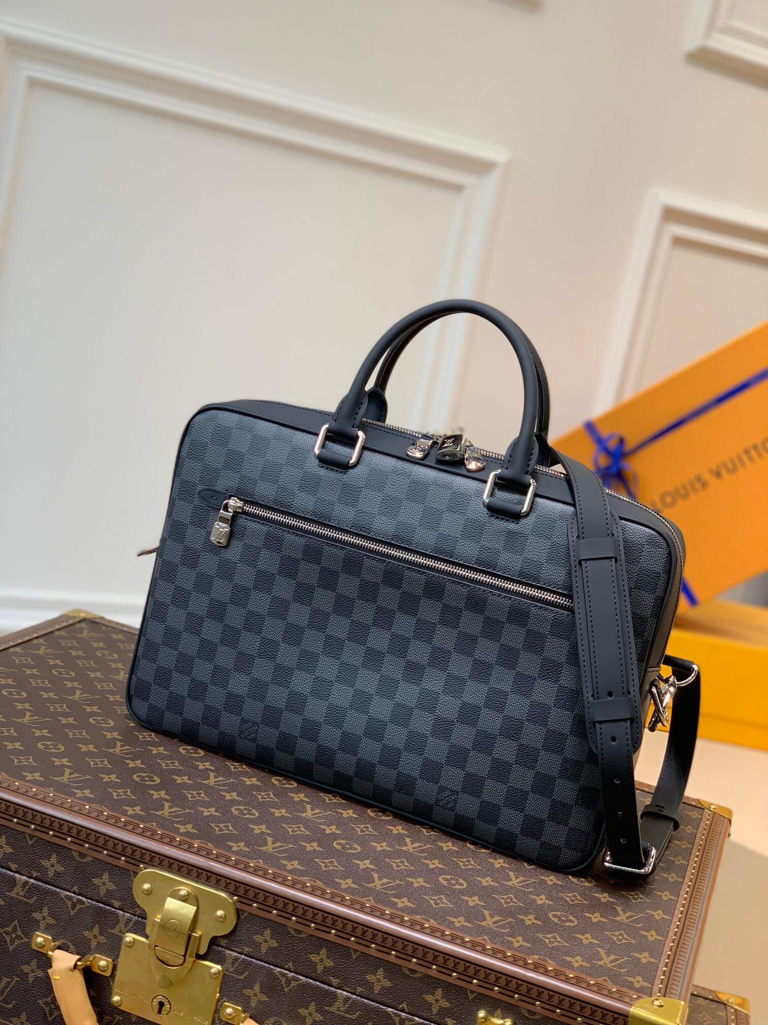 N50200 PORTE DOCUMENTS BUSINESS MM 40cm damier blue