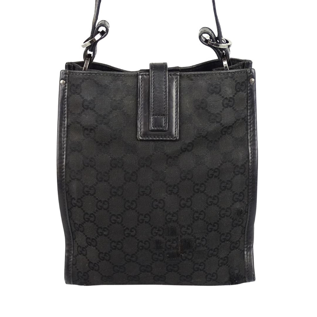 Gucci Vintage Black GG Short Strap Shoulder Bag