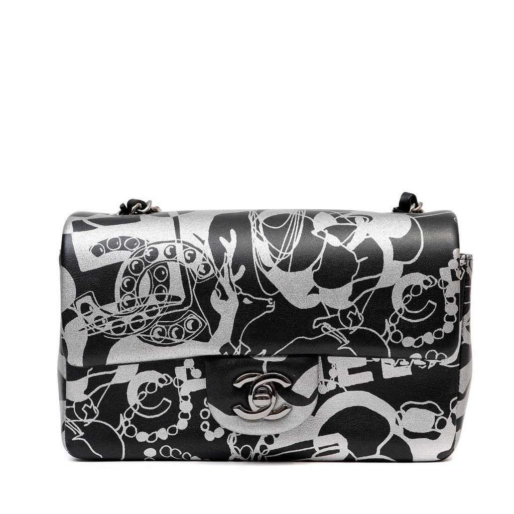 Chanel Black and SiLouis Vuittoner Lambskin Limited Edition Mini Classic