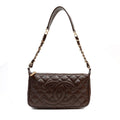 Chanel Dark Brown Caviar Timeless CC Shoulder Bag w/ Gold Hardware