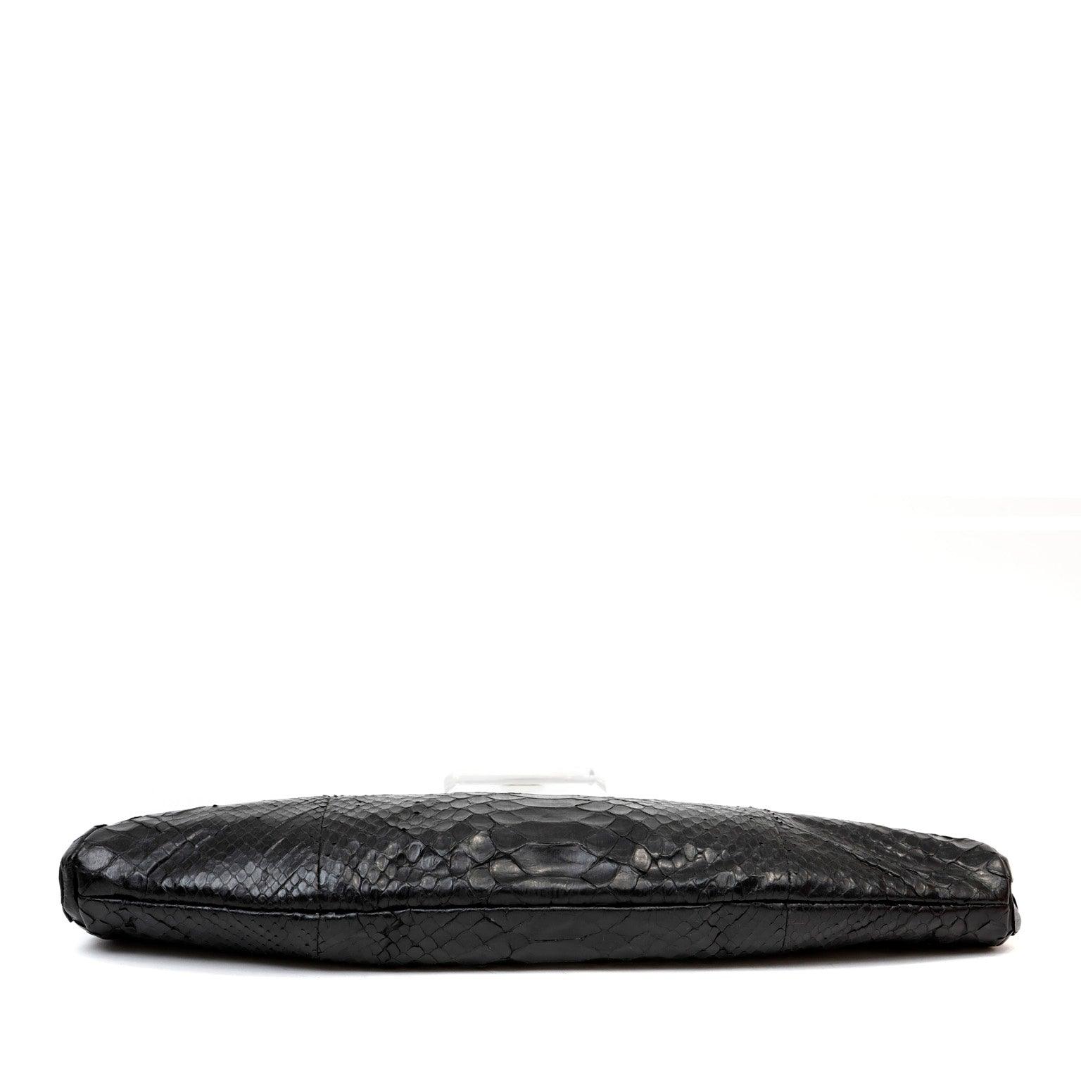 Chanel Python Clutch w/ Cast Resin Top