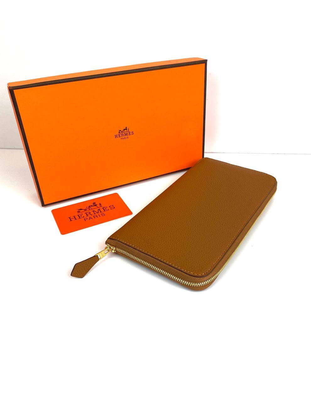 Hermès Brown Azap Zipped Classic Epsom Leather Wallet