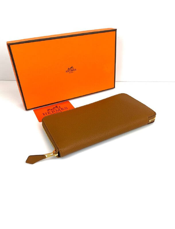 Hermès Brown Azap Zipped Classic Epsom Leather Wallet