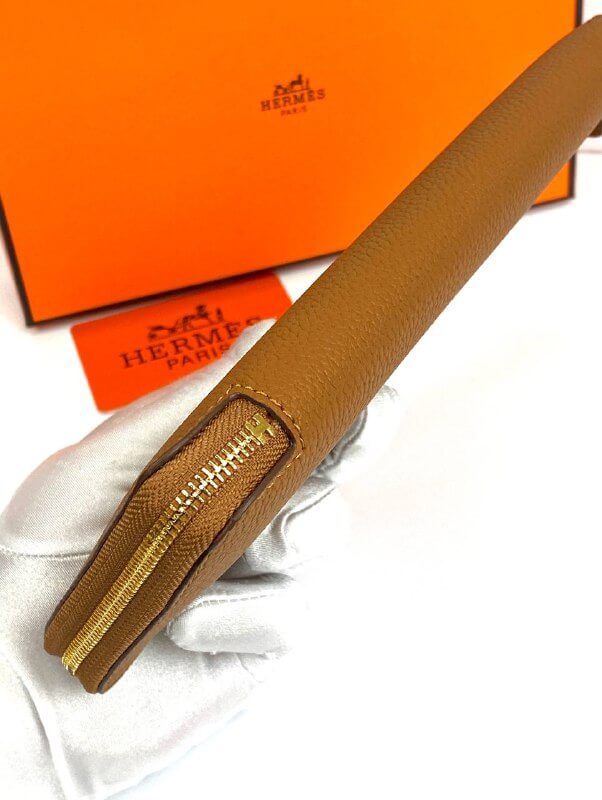 Hermès Brown Azap Zipped Classic Epsom Leather Wallet