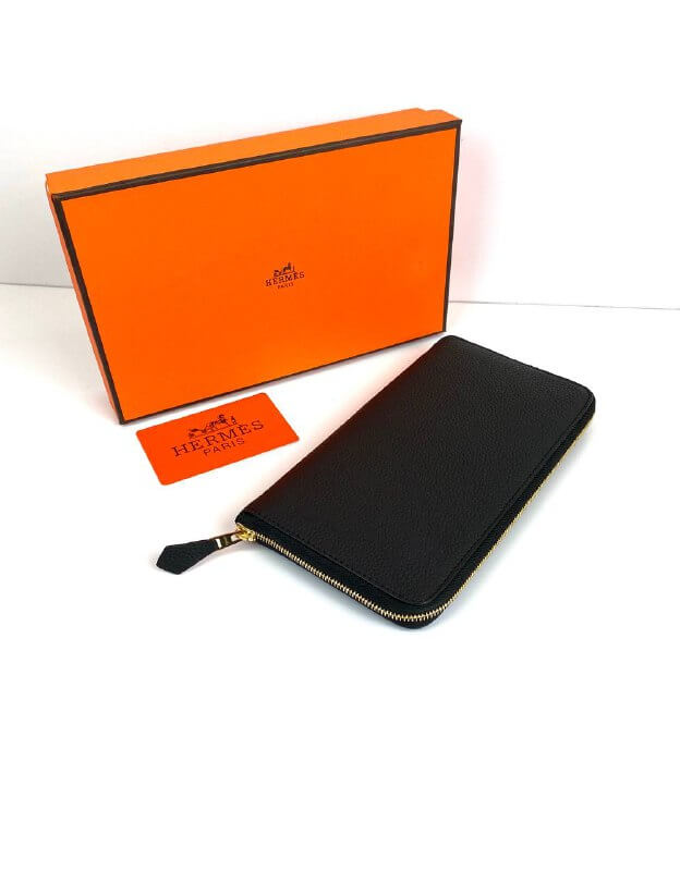 Hermès black Azap Zipped Classic Epsom Leather Wallet