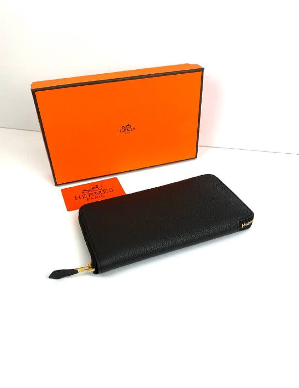 Hermès black Azap Zipped Classic Epsom Leather Wallet