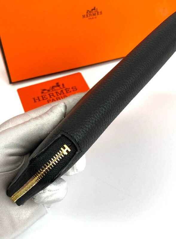 Hermès black Azap Zipped Classic Epsom Leather Wallet
