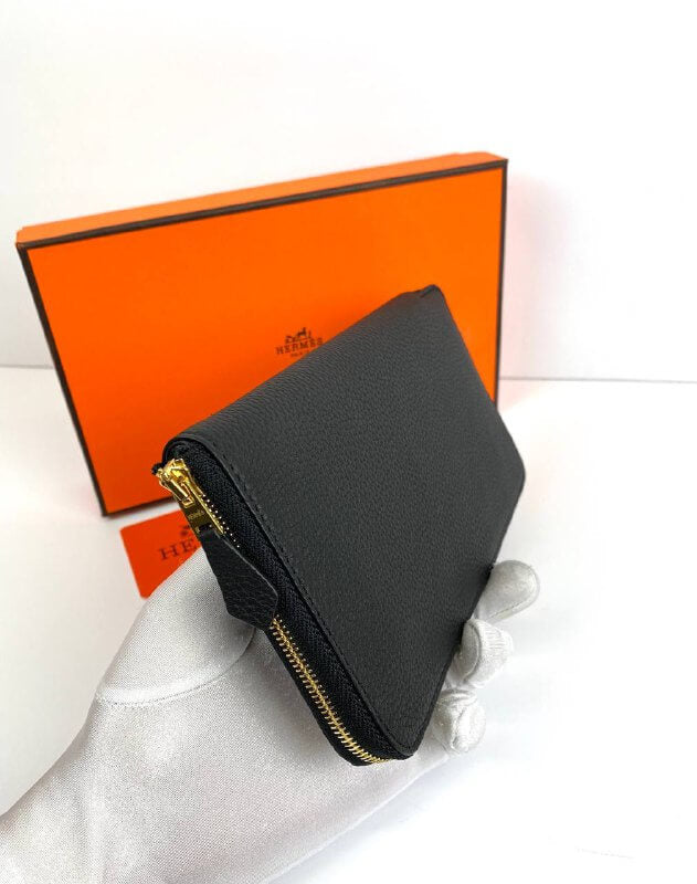 Hermès black Azap Zipped Classic Epsom Leather Wallet