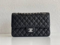 CHANEL small classic handbag Grained Calfskin & SiLouis Vuittoner-Tone Metal Black