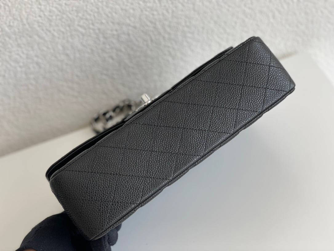 CHANEL small classic handbag Grained Calfskin & SiLouis Vuittoner-Tone Metal Black