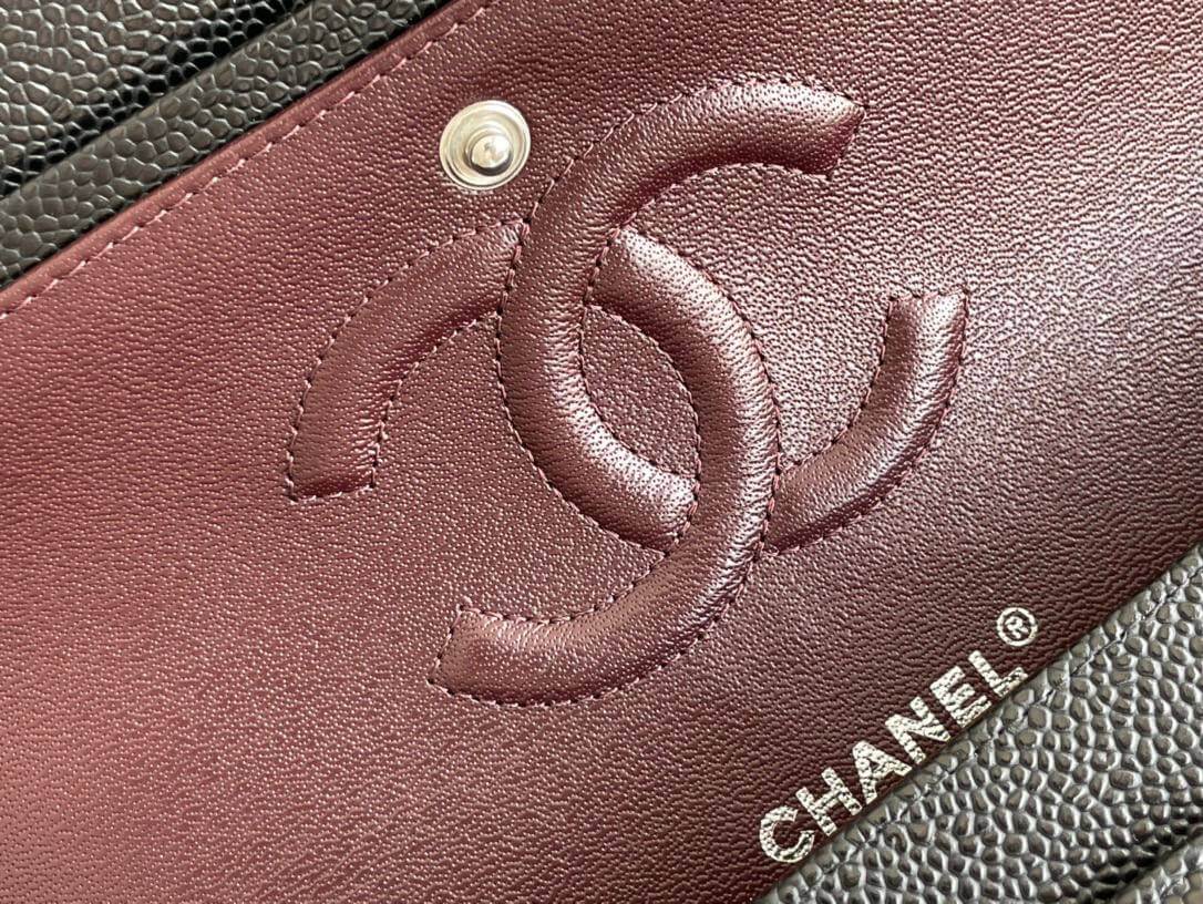 CHANEL small classic handbag Grained Calfskin & SiLouis Vuittoner-Tone Metal Black