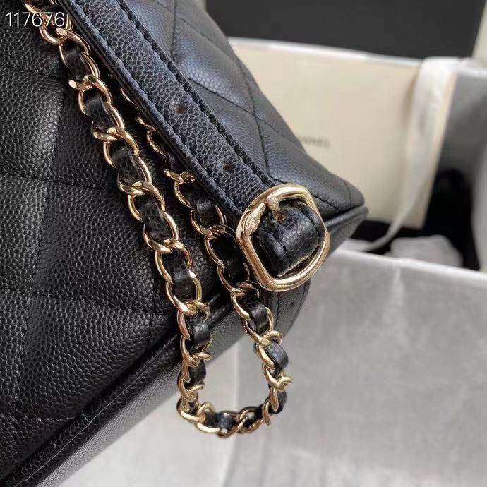 Chanel Duma Backpack Gold Toned Hardware Black For Women Bags, Shoulder Bags 9.4in/24cm AS1371