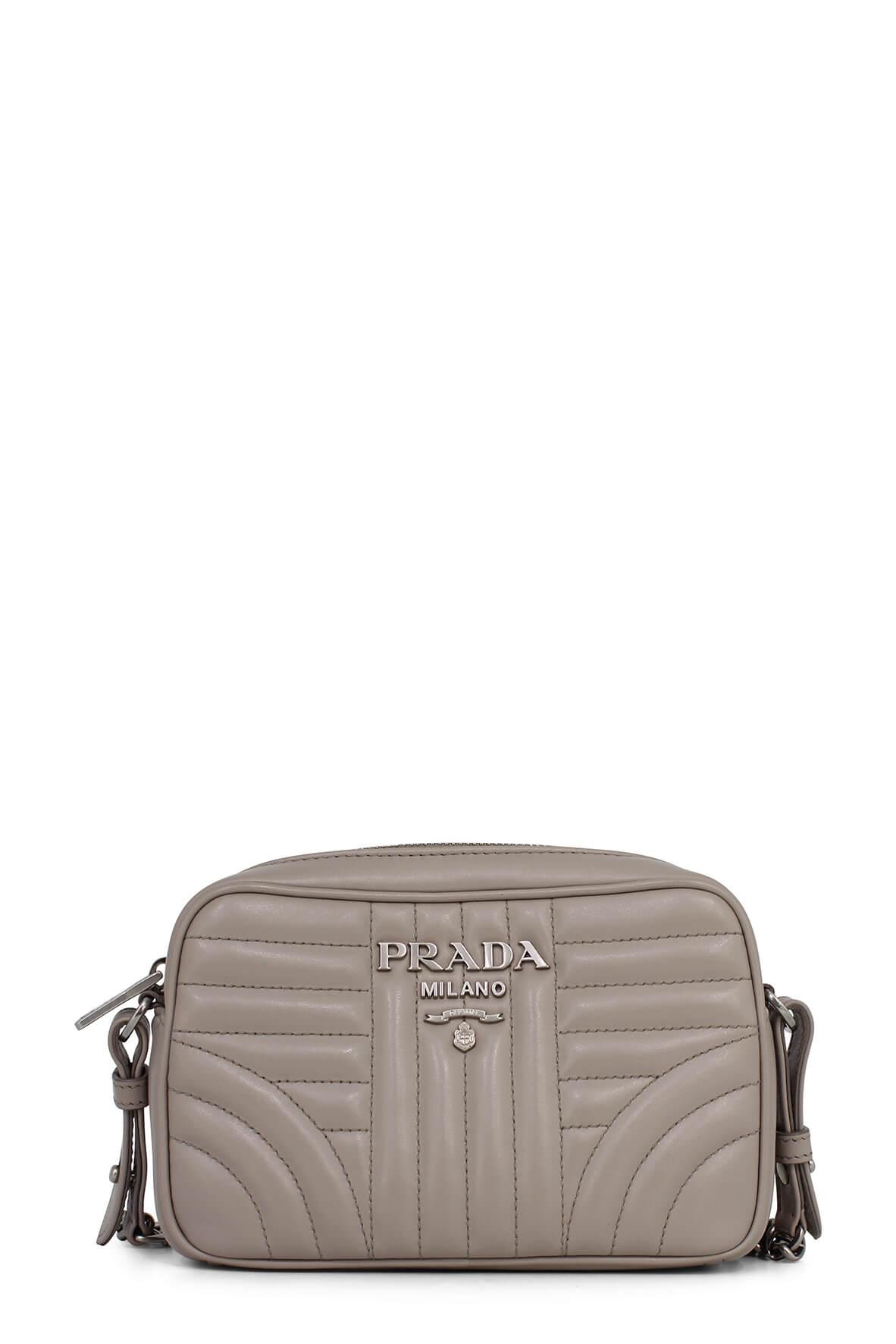 Diagramme Soft Calf Impunture Shoulder Bag Beige