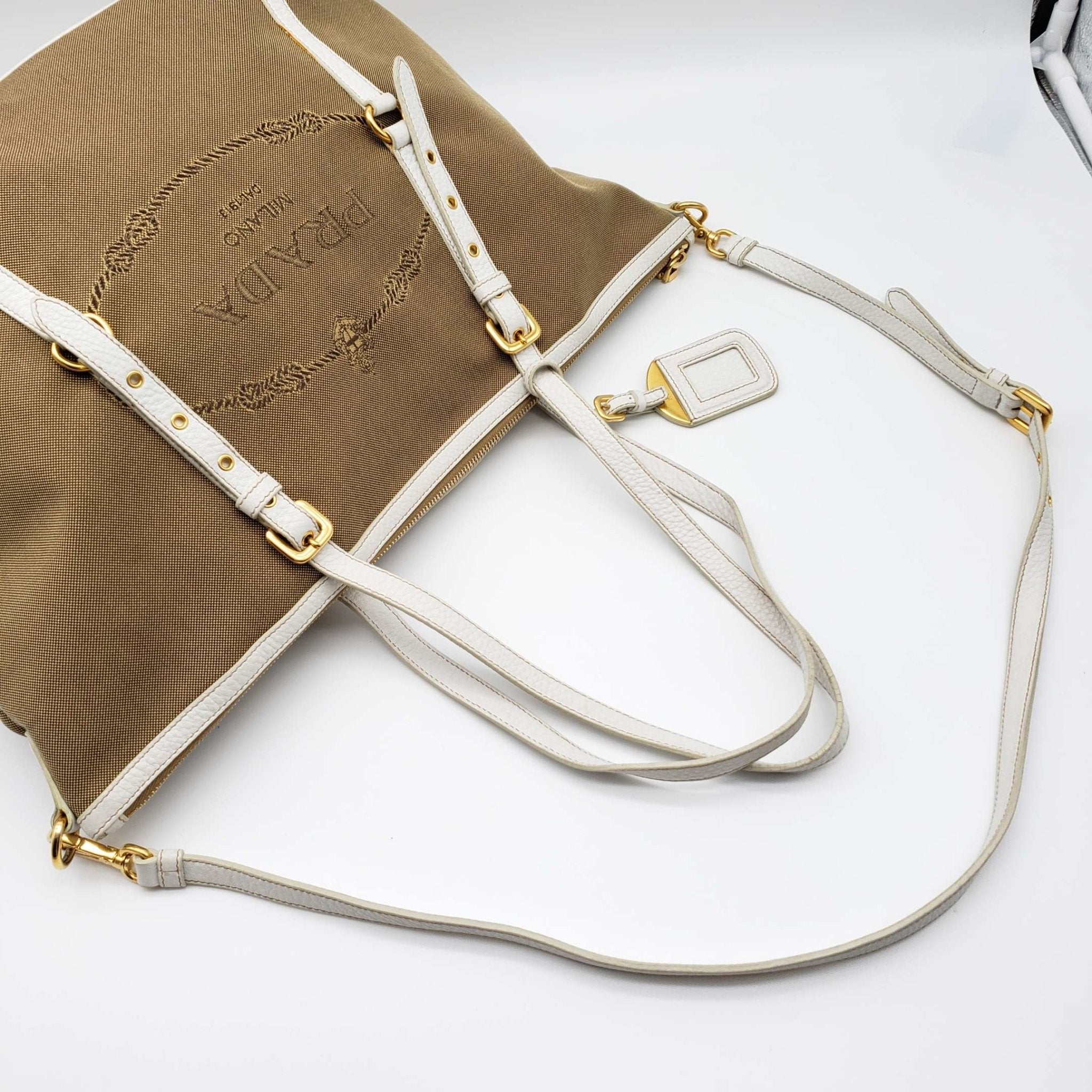 Prada  Jacquard Logo Shoulder Bag