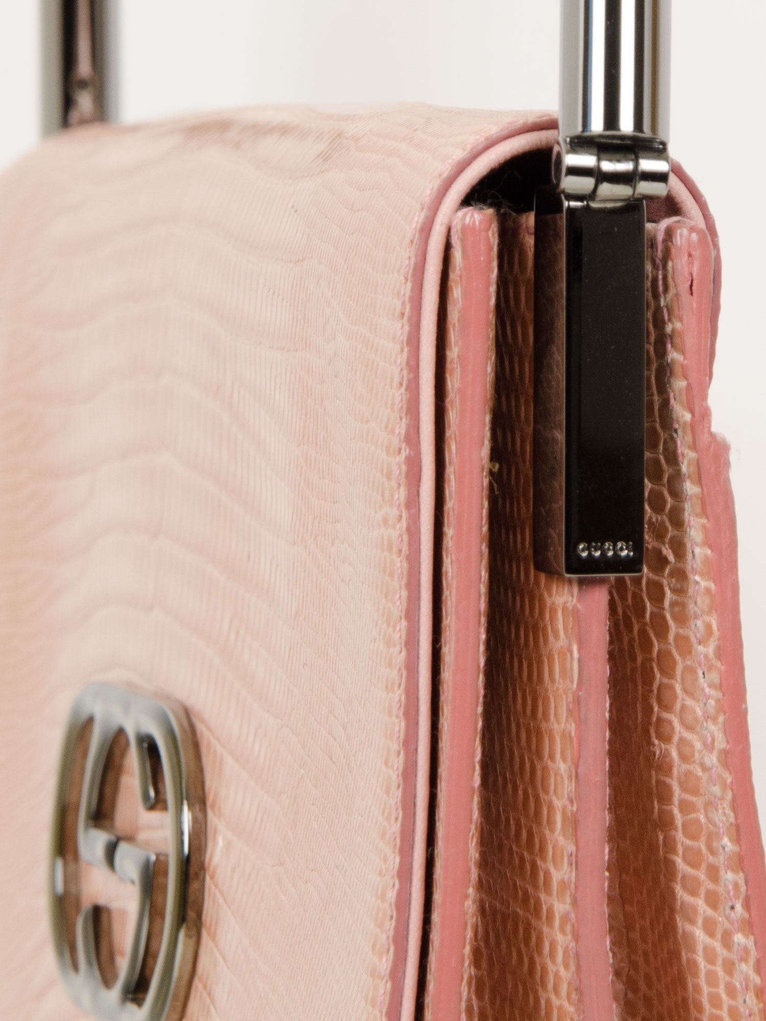 Pale Pink Lizard Shoulder Bag