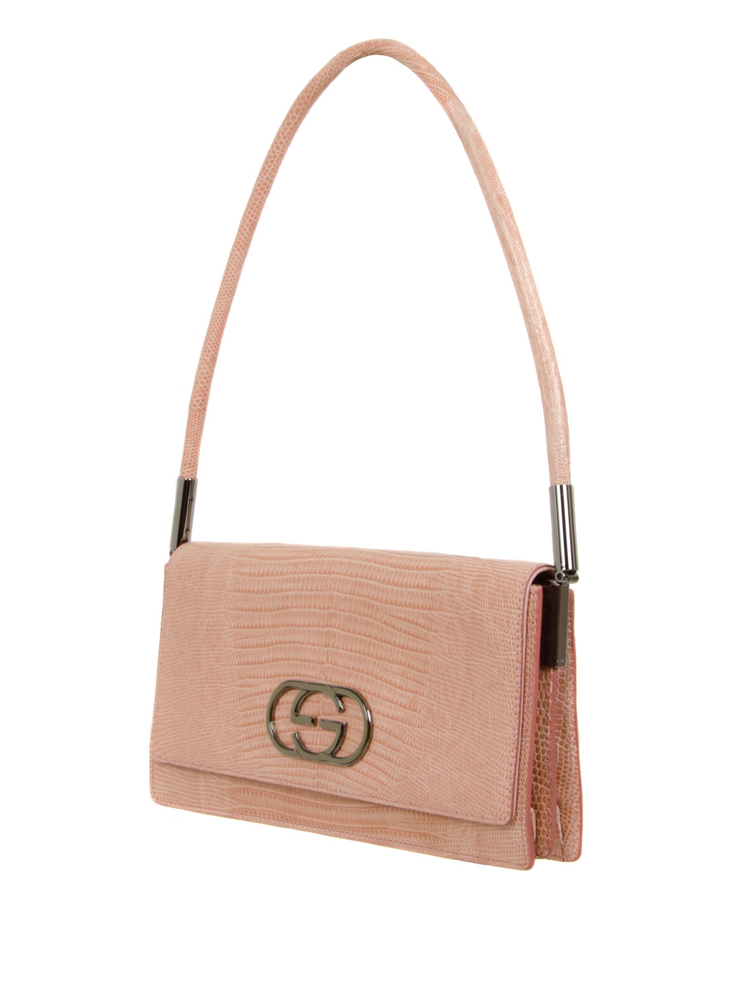Pale Pink Lizard Shoulder Bag