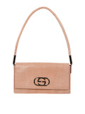 Pale Pink Lizard Shoulder Bag