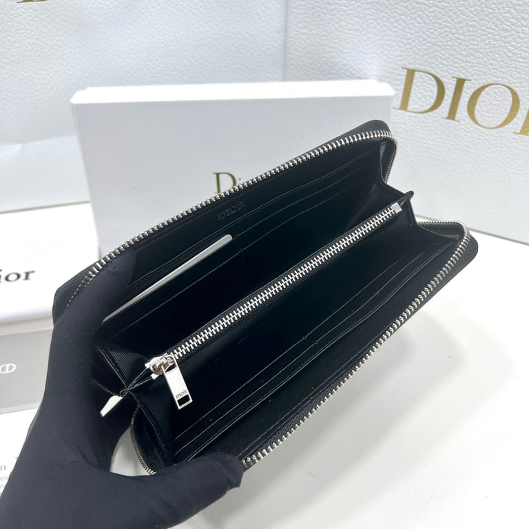 dir ZIPPED LONG WALLET BLACK CD DIAMOND CANVAS 19.5CM 2ESBC252DCO H43E